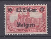 [German Empire Postage Stamps Surcharged "F and Cent" & Overprinted "Belgien", type B13]