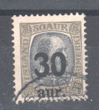 [Surcharged "30 aur" and "50 aur", type Q]