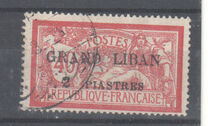[French Postage Stamps Surcharged & Overprinted "GRAND LIBAN", tipas B]