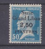 [Louis Pasteur Issue Surcharged & Overprinted "Syrie - Grand Liban", type O2]