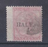 [No. 32 Surcharged "HALF" & "½", type U]