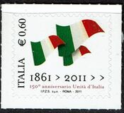 [The 150th Anniversary of the Unification of Italy - Self Adhesive, نوع DIN]