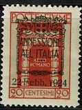 [New Daily Stamps from 1923 Overprinted "ANNESSIONE/ ALL 'ITALIA", type BF]