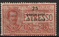 [Italian Stamps Surcharged, type P]