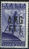 [Airmail - The 50th Anniversary of the Radio - Italy Postage Stamps of 1947 Overprinted "A.M.G.F.T.T.", type D]