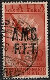 [Airmail - The 50th Anniversary of the Radio - Italy Postage Stamps of 1947 Overprinted "A.M.G.F.T.T.", type D2]