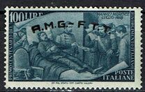 [The 100th Anniversary of the 1848 Uprisings - Italy Postage Stamps Overprinted "A.M.G.- F.T.T.", type E11]