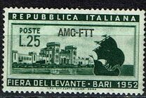 [The 16th Levant Fair, Bari - Italy Postage Stamp Overprinted "AMG-FTT", tip BU]