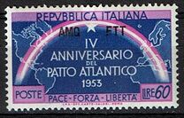 [The 4th Anniversary of NATO - Italy Postage Stamps Overprinted "AMG - FTT", වර්ගය CN1]