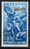 [The 23rd General Assembly of the International Criminal Police, Rome - Italy Postage Stamps Overprinted "AMG-FTT", type DA1]