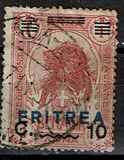 [Italian Postage Stamps Overprinted "ERITREA" in Dark Blue or Red & Surcharged, प्रकार W2]