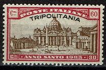[Holy Year - Italian Postage Stamps Overprinted "TRIPOLITANIA", type G3]