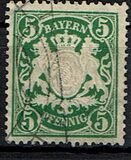 [Stemma della Baviera - Valore in Pfennig - Filigrana: linee ondulate larghe, Scrivi D31]
