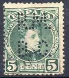 [King Alfonso XIII - Blue Control Numbers on Backside, type AT1]