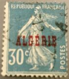 [Sellos de Francia sobrecargados en rojo. "ALGÉRIE" , tipo A3]