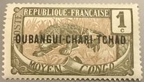 [Middle Congo Postage Stamps Overprinted "OUBANGUI-CHARI-TCHAD", type A]