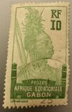 [Warrior - Inscription "AFRIQUE EQUATORIALE GABON" - Yellowish Paper, type I8]