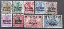 [German Empire Postage Stamps Surcharged "Fr. and C." or "Centimes" & Overprinted "Belgien", type A]