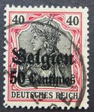 [German Empire Postage Stamps Surcharged "Fr. and C." or "Centimes" & Overprinted "Belgien", type A4]