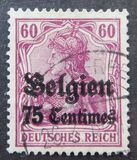 [German Empire Postage Stamps Surcharged "Fr. and C." or "Centimes" & Overprinted "Belgien", type A5]