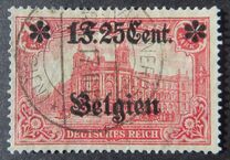 [German Empire Postage Stamps Surcharged "F and Cent" & Overprinted "Belgien", type B13]