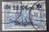 [German Empire Postage Stamps Surcharged "F and Cent" & Overprinted "Belgien", type B14]