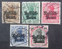 [German Empire Postage Stamps Overprinted "Russisch- Polen", Tipi A]