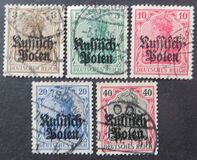 [German Empire Postage Stamps Overprinted "Russisch- Polen", Tipi A]