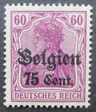 [German Empire Postage Stamps Surcharged "F and Cent" & Overprinted "Belgien", type B11]