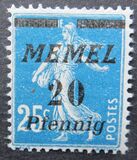 [French Postage Stamps Overprinted "MEMEL" and Surcharged, type B2]
