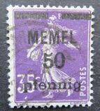 [French Postage Stamps Overprinted "MEMEL" and Surcharged, type B6]