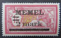 [French Postage Stamps Overprinted "MEMEL" and Surcharged, type B10]