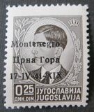 [Yugoslavia Postage Stamps of 1939 Overprinted "Montenegro ЦРНА ГОРА 17-IV-41-XIX", type A]