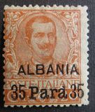 [Italian Postage Stamps Overprinted "ALBANIA" & Surcharged, type C]