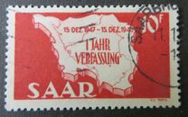 [The 1st Anniversary of the Constitution - Map of Saarland, type XT1]