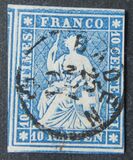 [Definitive 1854-1860 - Sitting Helvetia, type J1]