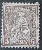 [Helvetia. Papel con fragmentos de hilos de seda., tipo K19]