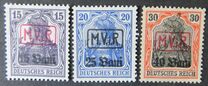 [German Empire Postage Stamps Surcharged & Overprinted "M.V.i.R.", type A]
