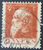 [The 90th Anniversary of the Birth of Prince Luitpold - Type I: Small 9 and no Foot on 1 in "1911". Type II: Large 9 and Foot on 1 in "1911", 类型 G1]