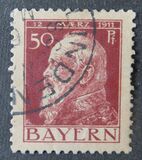 [The 90th Anniversary of the Birth of Prince Luitpold - Type I: Small 9 and no Foot on 1 in "1911". Type II: Large 9 and Foot on 1 in "1911", type G4]