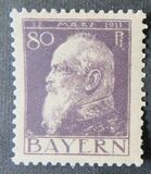 [The 90th Anniversary of the Birth of Prince Luitpold - Type I: Small 9 and no Foot on 1 in "1911". Type II: Large 9 and Foot on 1 in "1911", type G8]