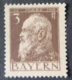 [The 90th Anniversary of the Birth of Prince Luitpold - Type I: Small 9 and no Foot on 1 in "1911". Type II: Large 9 and Foot on 1 in "1911", tipas F1]