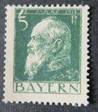 [The 90th Anniversary of the Birth of Prince Luitpold - Type I: Small 9 and no Foot on 1 in "1911". Type II: Large 9 and Foot on 1 in "1911", tipas F3]