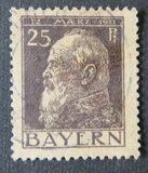 [The 90th Anniversary of the Birth of Prince Luitpold - Type I: Small 9 and no Foot on 1 in "1911". Type II: Large 9 and Foot on 1 in "1911", tipas F9]