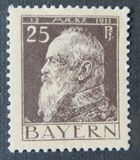 [The 90th Anniversary of the Birth of Prince Luitpold - Type I: Small 9 and no Foot on 1 in "1911". Type II: Large 9 and Foot on 1 in "1911", tipas F10]