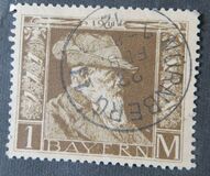 [The 90th Anniversary of the Birth of Prince Luitpold - Type I: Small 9 and no Foot on 1 in "1911". Type II: Large 9 and Foot on 1 in "1911", type H1]