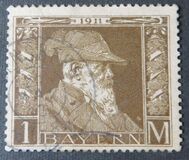 [The 90th Anniversary of the Birth of Prince Luitpold - Type I: Small 9 and no Foot on 1 in "1911". Type II: Large 9 and Foot on 1 in "1911", type H]