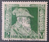 [The 90th Anniversary of the Birth of Prince Luitpold - Type I: Small 9 and no Foot on 1 in "1911". Type II: Large 9 and Foot on 1 in "1911", type H2]