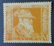 [The 90th Anniversary of the Birth of Prince Luitpold - Type I: Small 9 and no Foot on 1 in "1911". Type II: Large 9 and Foot on 1 in "1911", type H9]