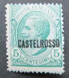 [Italian Postage Stamps Overprinted "CASTELROSSO", type A]